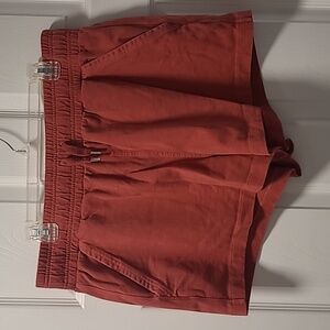 Calia swim cover up shorts, orange, size large